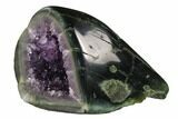 Dark Purple Amethyst Geode With Polished Face - Uruguay #151291-1
